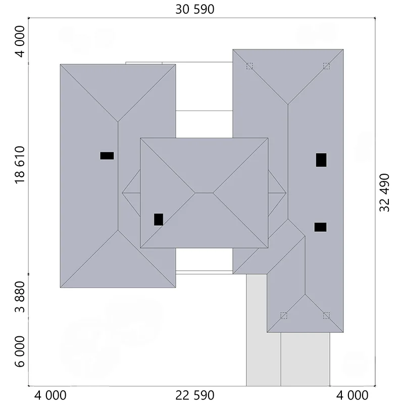 Проект одноэтажного коттеджа 509 м² с гаражом