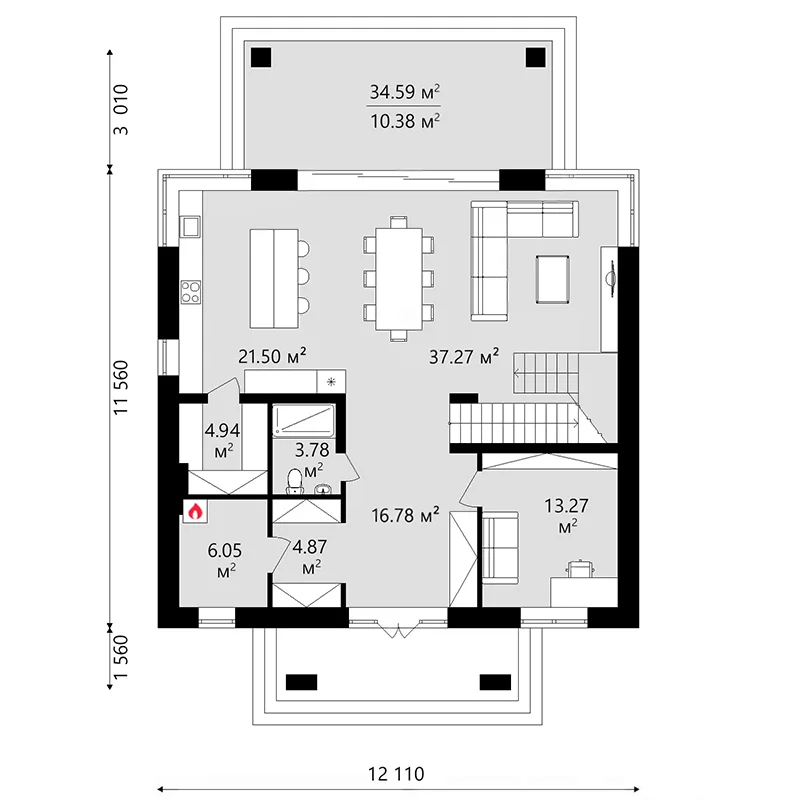 Проект двухэтажного элитного дома 197 м² с гаражом